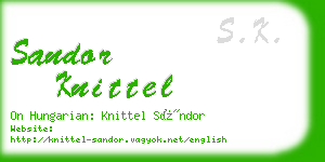 sandor knittel business card